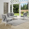 3pc Kaplan Outdoor Steel Conversation Set Gray/White - Crosley -Garden Furniture Discounts GUEST b920ddcc 3927 4625 9f80 fc99d4bdda3b