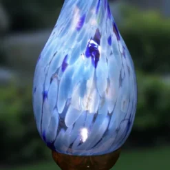 30" Pearlized Glass Solar Flame Stake Light Blue - Exhart -Garden Furniture Discounts GUEST ba87ad38 5928 41b5 8318 ddc19fb886d5