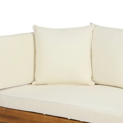 Serene Outdoor Acacia Wood Expandable Daybed With Cushions - Teak/Beige/Khaki - Christopher Knight Home 9 Serene Outdoor Acacia Wood Expandable Daybed With Cushions - Teak/Beige/Khaki - Christopher Knight Home - Image 7