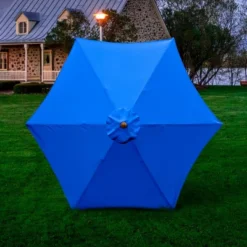 9' X 9' Round Wood Grain Steel Patio Umbrella Pacific Blue - Astella 10 9' X 9' Round Wood Grain Steel Patio Umbrella Pacific Blue - Astella -Garden Furniture Discounts GUEST bb67e765 49c9 4ae2 96ce 39e56065661c