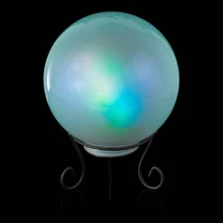 8" Glass Gazing Globe With Color Changing LED Lights White - Alpine Corporation -Garden Furniture Discounts GUEST bbc69805 7434 45f0 9891 adc456898b20