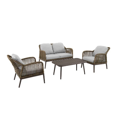 Haven 4pc Outdoor Wicker Conversation Set - Light Gray - Crosley 9 Haven 4pc Outdoor Wicker Conversation Set - Light Gray - Crosley - Image 7