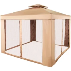 SUGIFT 10 Ft. X 10 Ft. Gazebo Tent With Mosquito Netting Outdoor Canopy Shelter -Garden Furniture Discounts GUEST bc4d6168 3595 4f7a 99c1 c9bf54532ae1