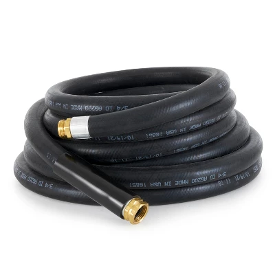 Apache 98108802 25 Foot Industrial Rubber Garden Water Hose With Heavy Duty MGHT X FGHT Brass Fittings And 1 Bend Restrictor, Black (2 Pack) 3 Apache 98108802 25 Foot Industrial Rubber Garden Water Hose With Heavy Duty MGHT X FGHT Brass Fittings And 1 Bend Restrictor, Black (2 Pack)