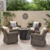 Amaya 5pc Outdoor 4 Wicker Swivel Chair & Fire Pit Set - Dark Brown/Beige/Matte Black - Christopher Knight Home 2 Amaya 5pc Outdoor 4 Wicker Swivel Chair & Fire Pit Set - Dark Brown/Beige/Matte Black - Christopher Knight Home -Garden Furniture Discounts GUEST bd340b27 e304 4c77 bfb4 bb979d57a398