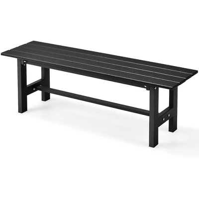 Tangkula Outdoor HDPE Bench W/ Metal Frame 47" X 14" X 16" For Yard Garden 11 Tangkula Outdoor HDPE Bench W/ Metal Frame 47" X 14" X 16" For Yard Garden - Image 9