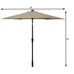 Costway 9FT Patio Solar Umbrella LED Patio Market Steel Tilt W/ Crank Outdoor -Garden Furniture Discounts GUEST c12b0231 2c4f 405a a17d 4061338e4f05