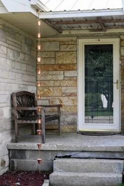 Marrgon Copper Rain Chain With Bell Style Cups For Gutter Downspout Replacement -Garden Furniture Discounts GUEST c1f8fc8d d693 4272 a4e8 df9d7c9d5b4c