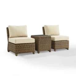 Bradenton 3pc Wicker Armless Chairs With Side Table - Crosley -Garden Furniture Discounts GUEST c441017f 73bf 451c 83f8 108078b7fc48