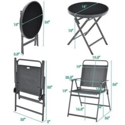 Costway 3PCS Outdoor Bistro Set Folding Table And Chairs Garden Deck Black 18 Costway 3PCS Outdoor Bistro Set Folding Table And Chairs Garden Deck Black -Garden Furniture Discounts GUEST c4458c3f 1aaf 4d78 b70e 1dd0be17437b