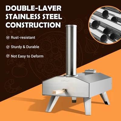 Costway Wood Pellet Pizza Oven Pizza Maker Portable Outdoor Pizza Stone W/ Foldable Leg 8 Costway Wood Pellet Pizza Oven Pizza Maker Portable Outdoor Pizza Stone W/ Foldable Leg - Image 6
