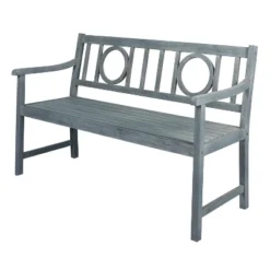 Apollo 3-Seat Circle-Back Acacia Wood Outdoor Garden Patio Bench - JONATHAN Y -Garden Furniture Discounts GUEST c626b1ea bb3d 43bd 8b90 57364b363629