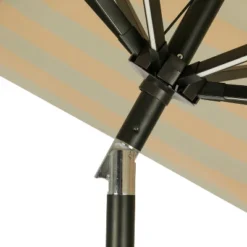 11' X 11' Calypso II Market Patio Umbrella With Solar LED Strip Lights Champagne/Taupe - Island Umbrella -Garden Furniture Discounts GUEST c69addec a7ed 461a 8d6c 318f4a109a24