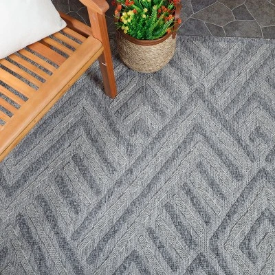 Contemporary Geometric Abstract Indoor Outdoor Area Rug By Blue Nile Mills 10 Contemporary Geometric Abstract Indoor Outdoor Area Rug By Blue Nile Mills - Image 8