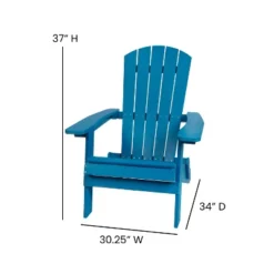 Merrick Lane Poly Resin Folding Adirondack Lounge Chair - All-Weather Indoor/Outdoor Patio Chair -Garden Furniture Discounts GUEST c7262ad1 dc7c 44c0 bffb 4762cbf9ac1a