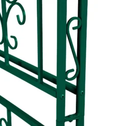 Evergreen Montebello Iron Garden Arbor With Gate, Forest Green- 53 X 84 X 23 Inches Fade And Weather Resistant Outdoor Decor