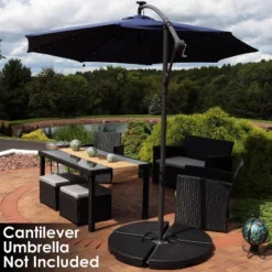 Sunnydaze Decor Sunnydaze Outdoor Heavy-Duty Fillable Cantilever Offset Patio Umbrella Base Weight Plates - Black - 4pc -Garden Furniture Discounts GUEST c8878186 964e 45ad 94fd 6d4997bab032