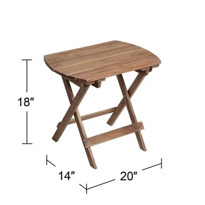 Teal Island Designs Monterey 20" Wide Natural Wood Outdoor Side Table For Garden Yard Patio Deck Balcony Shed Front Porch 8 Teal Island Designs Monterey 20" Wide Natural Wood Outdoor Side Table For Garden Yard Patio Deck Balcony Shed Front Porch - Image 6