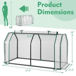 Costway 47.5''x 21.5''x 24''Portable Mini Greenhouse With 2 Zipper Doors & Ground Stakes -Garden Furniture Discounts GUEST c9a90521 762a 4658 80f2 c24dbb2aff85