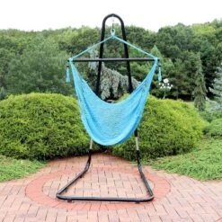 Sunnydaze Decor Sunnydaze Caribbean Style Extra Large Hanging Rope Hammock Chair Swing With Stand - 300 Lb Weight Capacity -Garden Furniture Discounts GUEST cb2003f1 d08b 4d2c 9f0c e0e2de341726