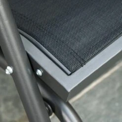 Outsunny Outdoor Glider Chair, Swing Chair With Breathable Mesh Fabric, Curved Armrests And Steel Frame For Porch, Garden, Poolside, Balcony, Black -Garden Furniture Discounts GUEST cb55a487 2943 478b 9ebf 67a497bc5539