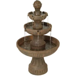 John Timberland Ravenna Rustic 3 Tier Weathered Stone Cascading Outdoor Floor Water Fountain 43" For Yard Garden Patio Home Deck Porch House Exterior -Garden Furniture Discounts GUEST cc2f4a0e 86ef 4689 ab1f 2c6ab9236e9d