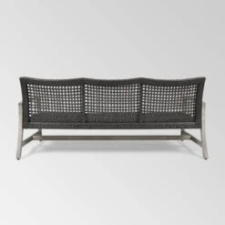 Hampton Wood & Wicker Sofa - Light Gray/Black - Christopher Knight Home -Garden Furniture Discounts GUEST cc32f479 ae3f 4acb 84ac 325b85697a8f