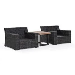 Beaufort 3pc Outdoor Wicker Seating Set With Side Table - Mist - Crosley -Garden Furniture Discounts GUEST ce7b30cd a713 4a67 8585 7b1194bd7a02