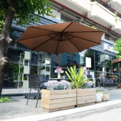 Fleming Supply Offset Brown Swivel Patio Umbrella -Garden Furniture Discounts GUEST cea4ec18 5f10 47e7 b570 1b80753ae571