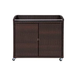 Teamson Home 39.5" Veronica Rolling Outdoor PE Rattan Bar Cart With Storage, Brown 16 Teamson Home 39.5" Veronica Rolling Outdoor PE Rattan Bar Cart With Storage, Brown -Garden Furniture Discounts GUEST cfa0128a 219d 4246 92ae 749460425af0