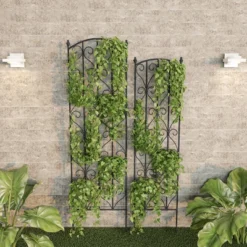 Garden Trellis - Set Of 2 Metal Panels With Decorative Scrolls - Fencing For Climbing Vines, Roses, Potted Plants, And Flowers By Pure Garden (Black) -Garden Furniture Discounts GUEST cfd40385 32f4 4598 aa5b 692c94ca71b6