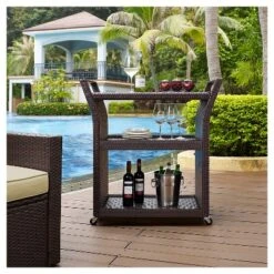 Crosley Palm Harbor Outdoor Wicker Bar Cart -Garden Furniture Discounts GUEST d0c6cf6e 934c 43cd 9767 b85be6860386