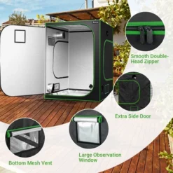 Costway 5x5 Grow Tent, 60''x60''x80'' High Reflective Mylar W/Observation Window GrayBlack 17 Costway 5x5 Grow Tent, 60''x60''x80'' High Reflective Mylar W/Observation Window GrayBlack -Garden Furniture Discounts GUEST d0fb3d07 1232 46ac a3d6 c25eec722b48