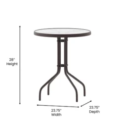 Flash Furniture Lila 23.75'' Round Glass Metal Table With 2 Metal Aluminum Slat Stack Chairs -Garden Furniture Discounts GUEST d0fd63f9 456d 4f55 ad1f a3f40b0e8f88