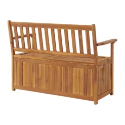 Londonderry 47" Acacia Wood Outdoor Storage Bench - Natural - Alaterre Furniture -Garden Furniture Discounts GUEST d167728a 5bf4 41c9 a06c ad33075529f5