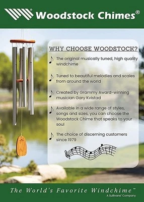 Woodstock Wind Chimes Signature Collection, Woodstock Windsinger Chime, Amazing Grace 49'' Silver Wind Chime WWAG 10 Woodstock Wind Chimes Signature Collection, Woodstock Windsinger Chime, Amazing Grace 49'' Silver Wind Chime WWAG - Image 8