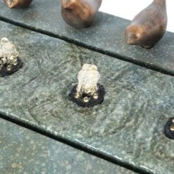 LuxenHome Patina Resin Rectangular Bubbler Outdoor Fountain With LED Lights And Bronze Birds -Garden Furniture Discounts GUEST d47175c7 1a2d 4b9c a83a 1266df22b508