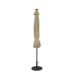 11' X 11' Calypso II Market Patio Umbrella With Solar LED Strip Lights Champagne/Taupe - Island Umbrella -Garden Furniture Discounts GUEST d563dd6d 86a4 4dde a517 4f98a590e0db