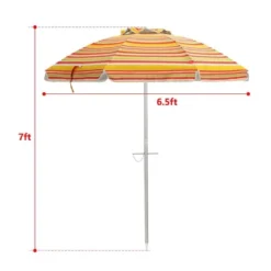 6.5' X 6.5' Portable Sunshade Beach Umbrellas With Tilt Aluminum Pole And Carrying Bag - Wellfor -Garden Furniture Discounts GUEST d607c4ab c10a 498d ab28 1790a4ea308b
