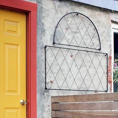 46" Wide Iron 2 Pc Oxfordshire Decorative Garden Trellis Black Coat Finish - Achla Designs 4 46" Wide Iron 2 Pc Oxfordshire Decorative Garden Trellis Black Coat Finish - Achla Designs - Image 2