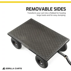 Gorilla Cart GOR1200-COM 9 Cubic Feet 1200 Pound Capacity Heavy Duty Durable Steel Utility Wagon Cart W/ 2 In 1 Towing Handle & Removable Sides, Black 8 Gorilla Cart GOR1200-COM 9 Cubic Feet 1200 Pound Capacity Heavy Duty Durable Steel Utility Wagon Cart W/ 2 In 1 Towing Handle & Removable Sides, Black -Garden Furniture Discounts GUEST d6afd00a 1cb7 4649 bdad 50d740ab6ab0