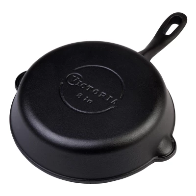 Victoria Seasoned Cast Iron Skillet 8" Black 4 Victoria Seasoned Cast Iron Skillet 8" Black - Image 2