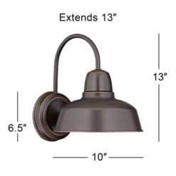 John Timberland Rustic Farmhouse Outdoor Wall Light Fixture Urban Barn Oil Rubbed Bronze Steel 13" For Exterior House Porch Patio -Garden Furniture Discounts GUEST d7c03f12 1f79 46d9 8720 22ebf8aaf6b5