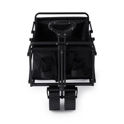 Seina Heavy Duty Steel Collapsible Folding Outdoor Portable Utility Cart Wagon With All Terrain Plastic Wheels And 150 Pound Capacity, Blue/Gray 3 Seina Heavy Duty Steel Collapsible Folding Outdoor Portable Utility Cart Wagon With All Terrain Plastic Wheels And 150 Pound Capacity, Blue/Gray