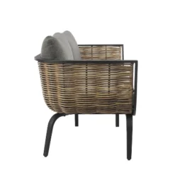 Ashby Loveseat - Gray/Black/Natural - Linon -Garden Furniture Discounts GUEST d883f507 5590 4ad2 bbbb a47a84bfe8d3