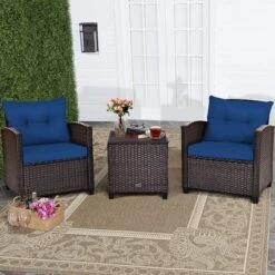 Costway 3PCS Patio Rattan Furniture Set Cushioned Conversation Set Sofa -Garden Furniture Discounts GUEST d90c8a52 aba5 429a a702 dba4de3749b0