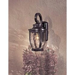 Minka Lavery Rustic Outdoor Wall Light Fixture Corona Bronze 16 1/4" Clear Hammered Glass For Post Exterior Deck Porch Yard Patio -Garden Furniture Discounts GUEST d9a80b94 838e 410e 9ad2 86d75853b378