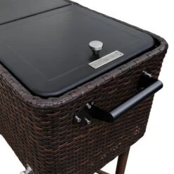 80qt Portable Rolling Patio Cooler Dark Wicker - Permasteel -Garden Furniture Discounts GUEST db1832b2 7ada 4276 ab75 d4c057b41680