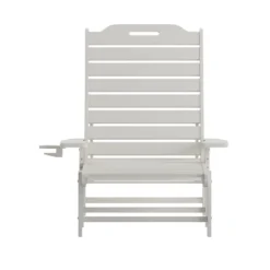 Merrick Lane Gaylord Adjustable Adirondack Lounger With Cup Holder- All-Weather Indoor/Outdoor HDPE Lounge Chair -Garden Furniture Discounts GUEST db99577f b305 4c52 aaed 669d4fdcc36a