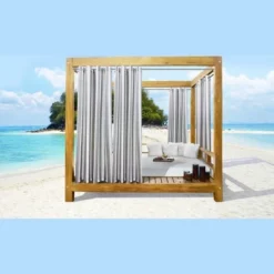 Commonwealth Seascapes Stripes Light Filtering Satiny Look Provide Privacy Grommet Outdoor Panel Pair Alloy Grey -Garden Furniture Discounts GUEST dc3cc30a 9136 4709 bcba 1c2ff03523ea